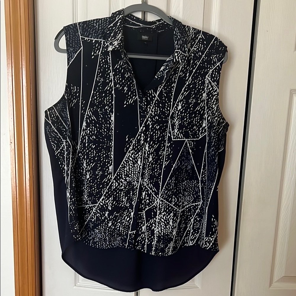 Mossimo Navy Printed Top